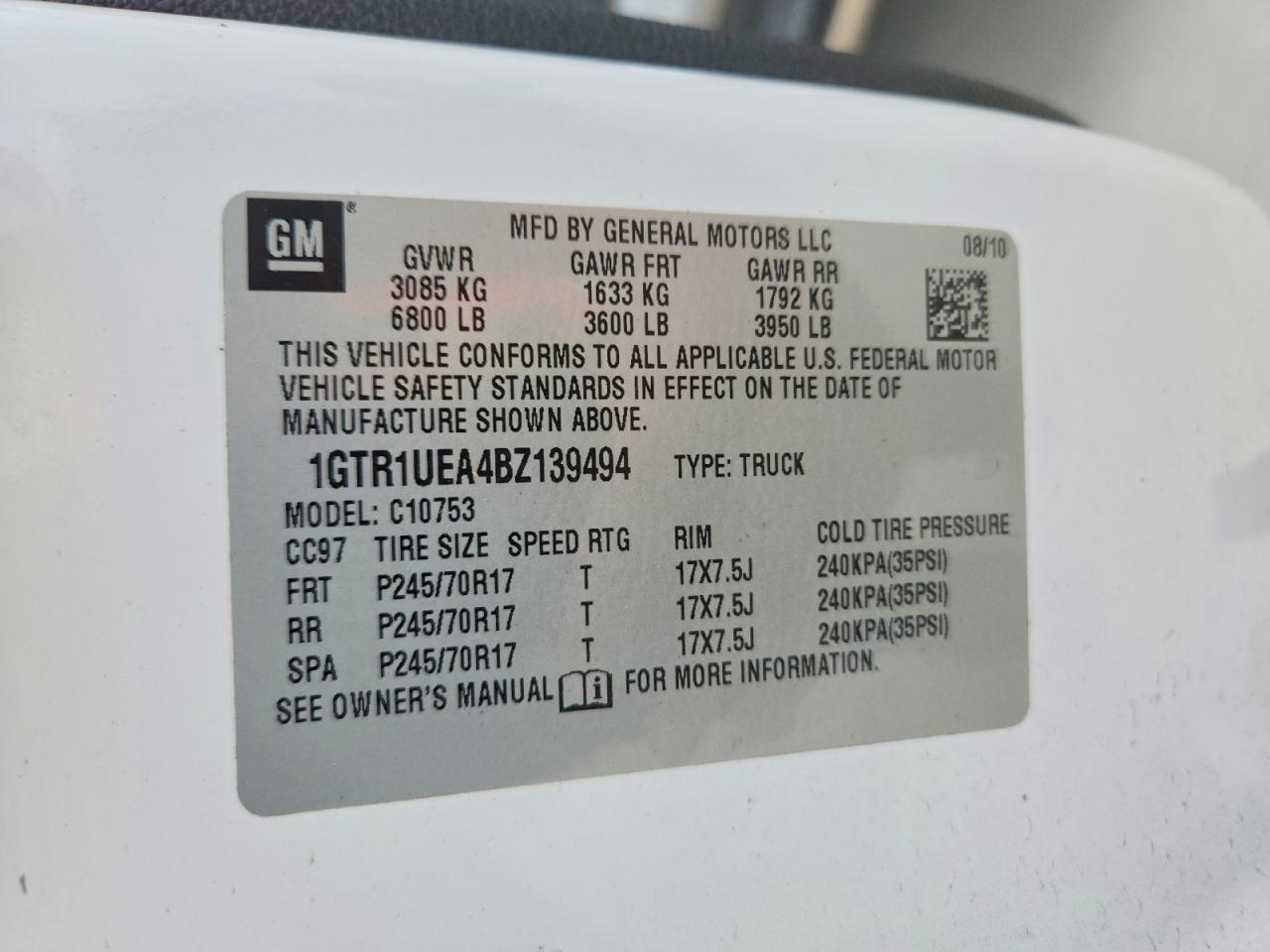 2011 GMC SIERRA C1500 SL photo 12