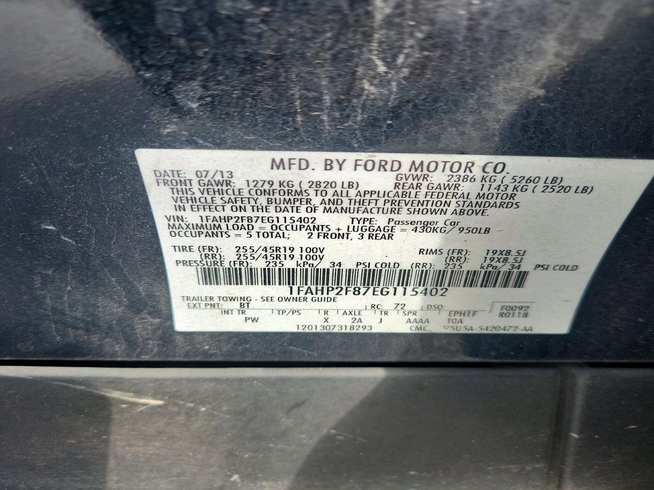 2014 FORD TAURUS LIMITED photo 34