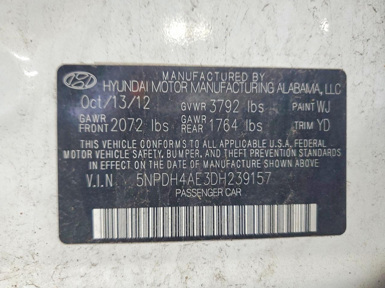 2013 HYUNDAI ELANTRA GLS photo 34