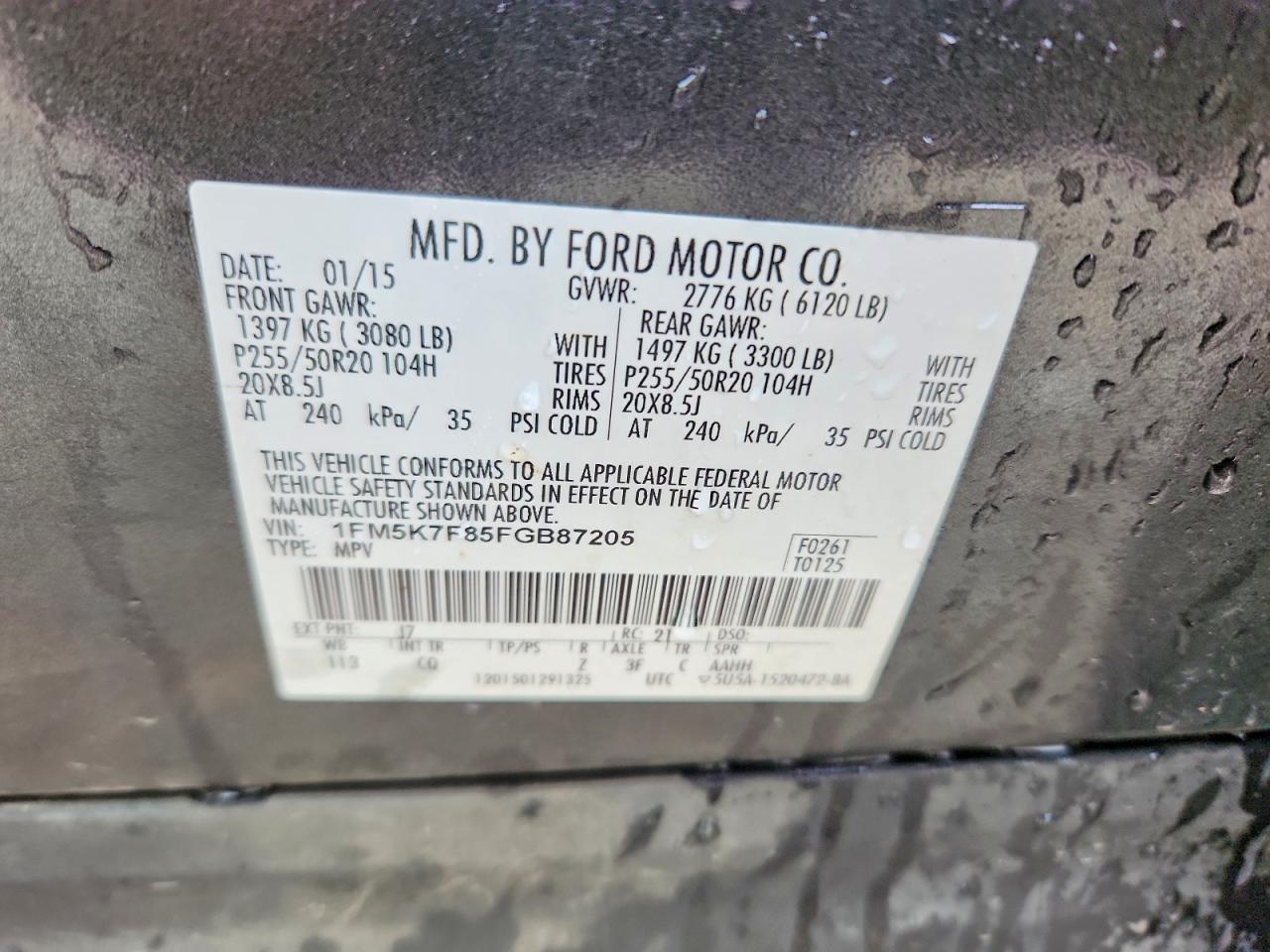 2015 FORD EXPLORER LIMITED photo 40