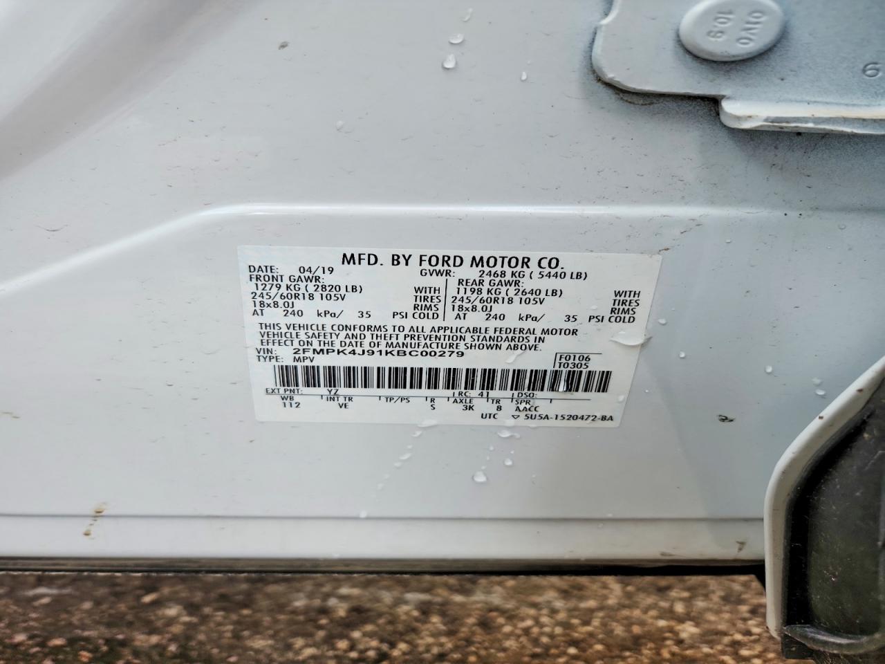 2019 FORD EDGE SEL photo 13