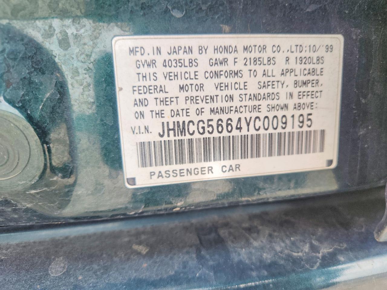 2000 HONDA ACCORD EX photo 34