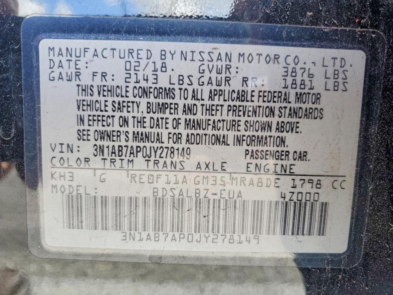 2018 NISSAN SENTRA S photo 34