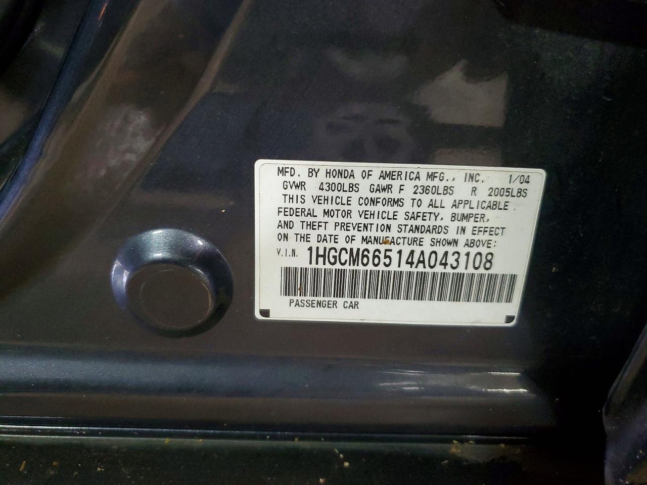 2004 HONDA ACCORD EX photo 23