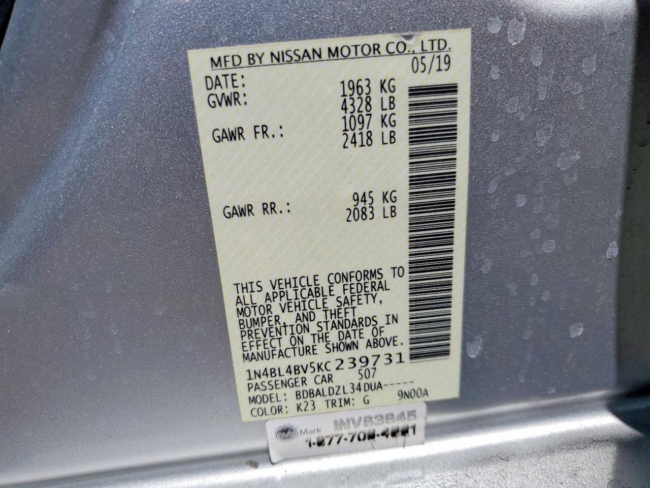 2019 NISSAN ALTIMA S photo 13