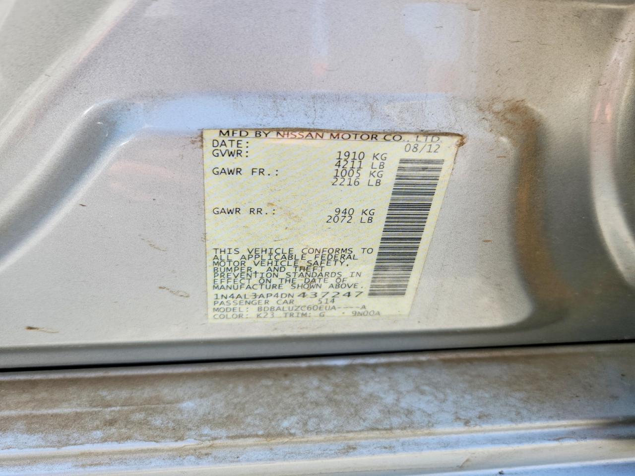 2013 NISSAN ALTIMA 2.5 photo 25