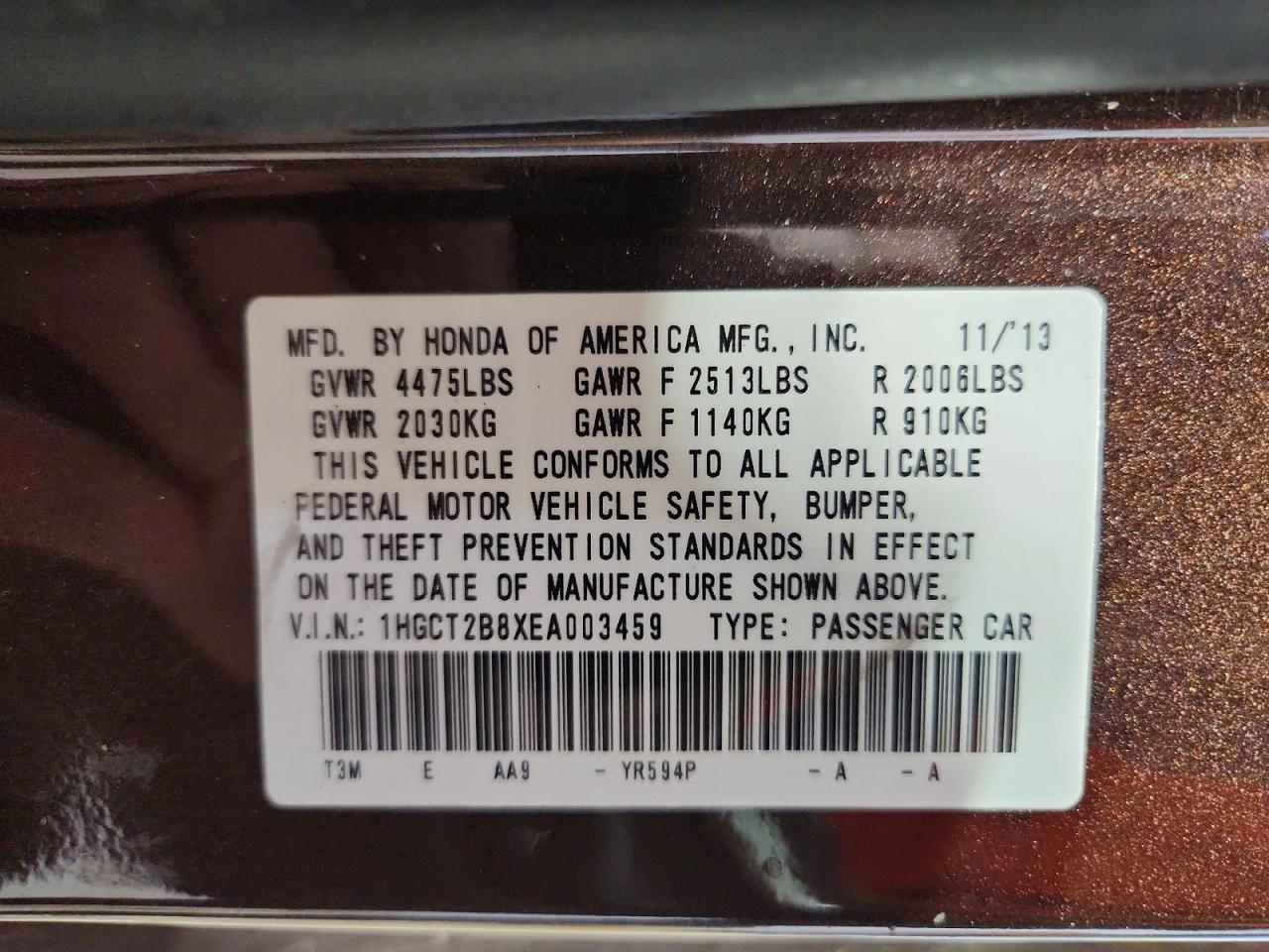 2014 HONDA ACCORD EXL photo 37