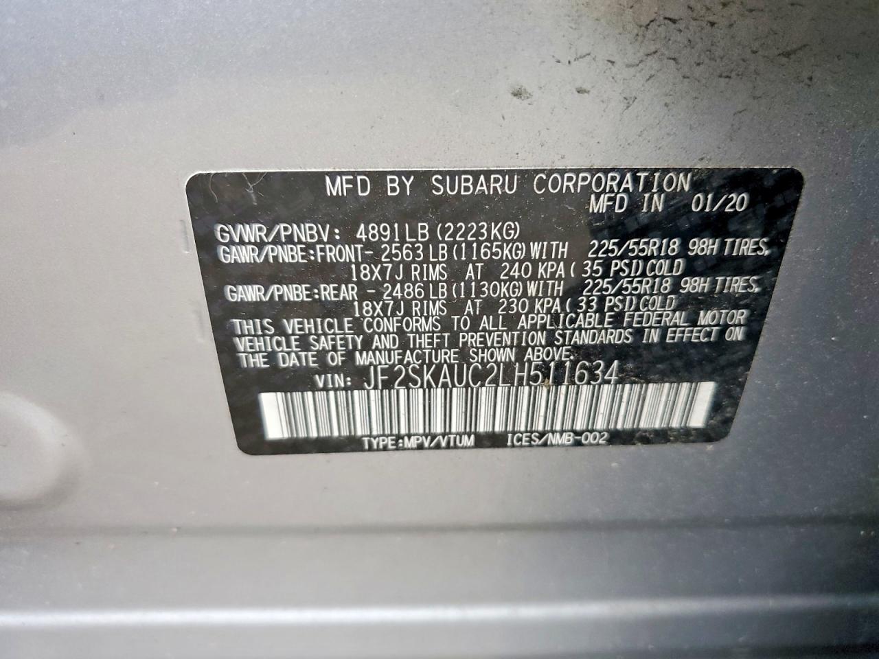 2020 SUBARU FORESTER LIMITED photo 13