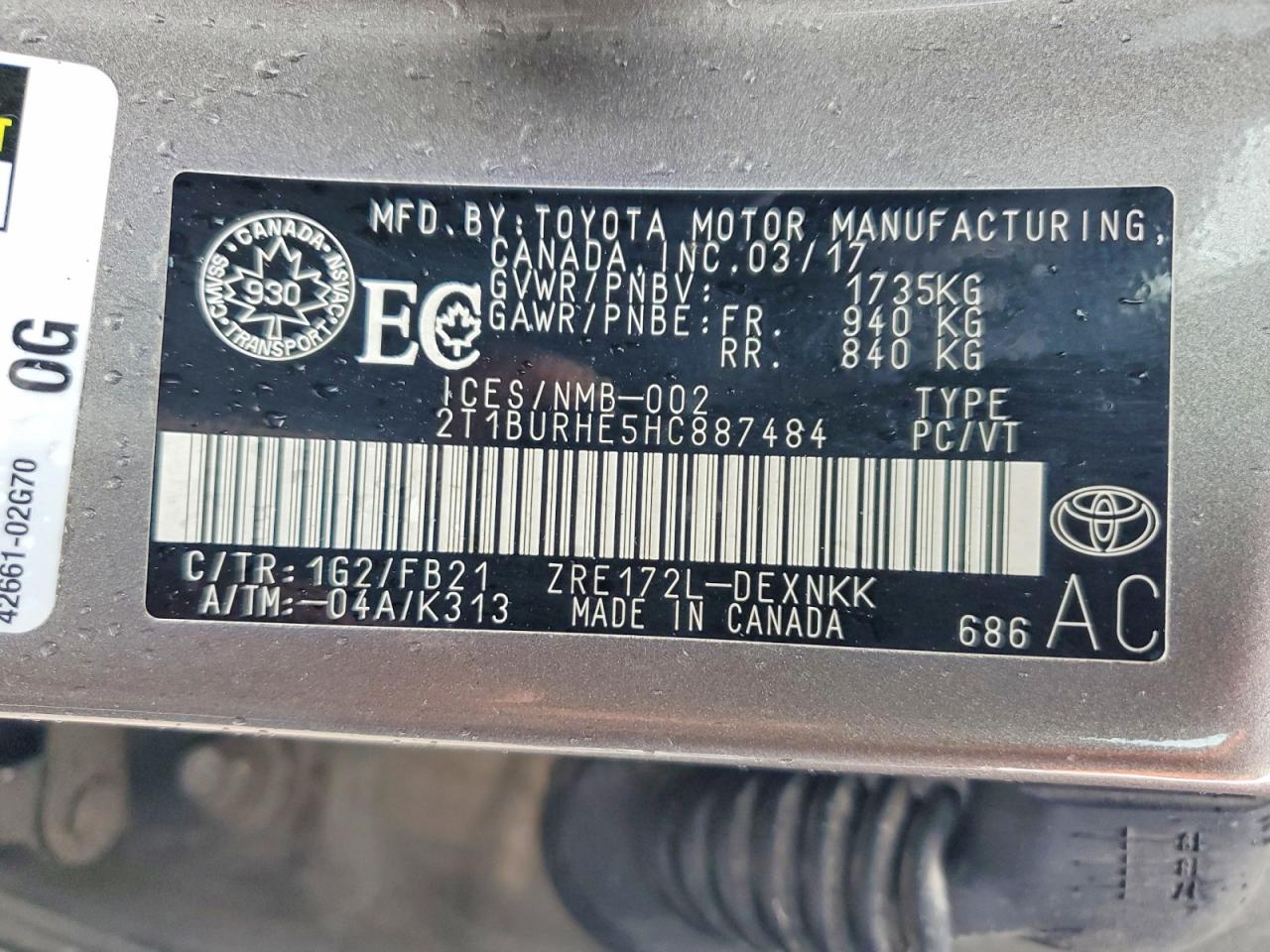 2017 TOYOTA COROLLA L photo 23