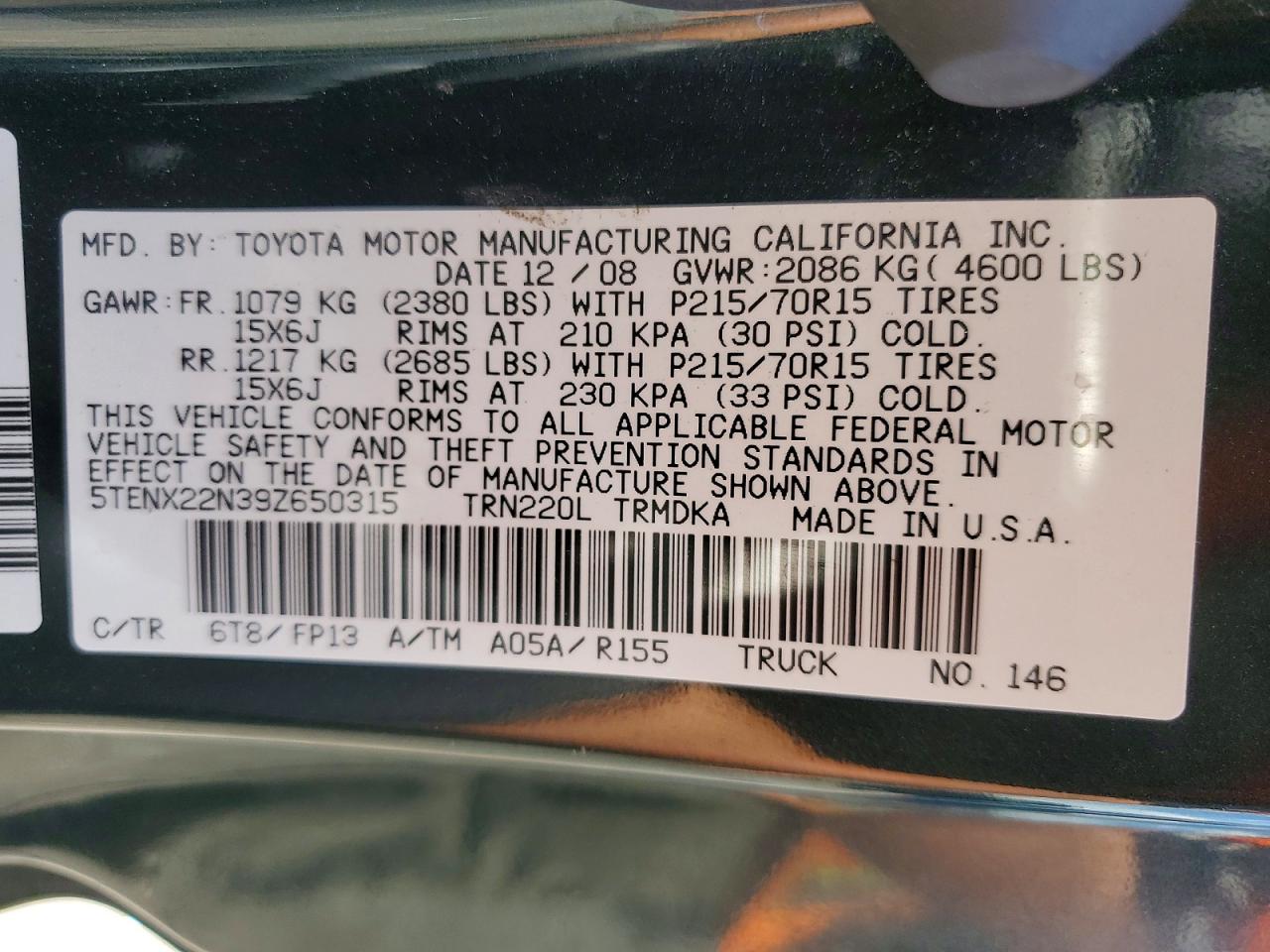 2009 TOYOTA TACOMA BASE photo 34