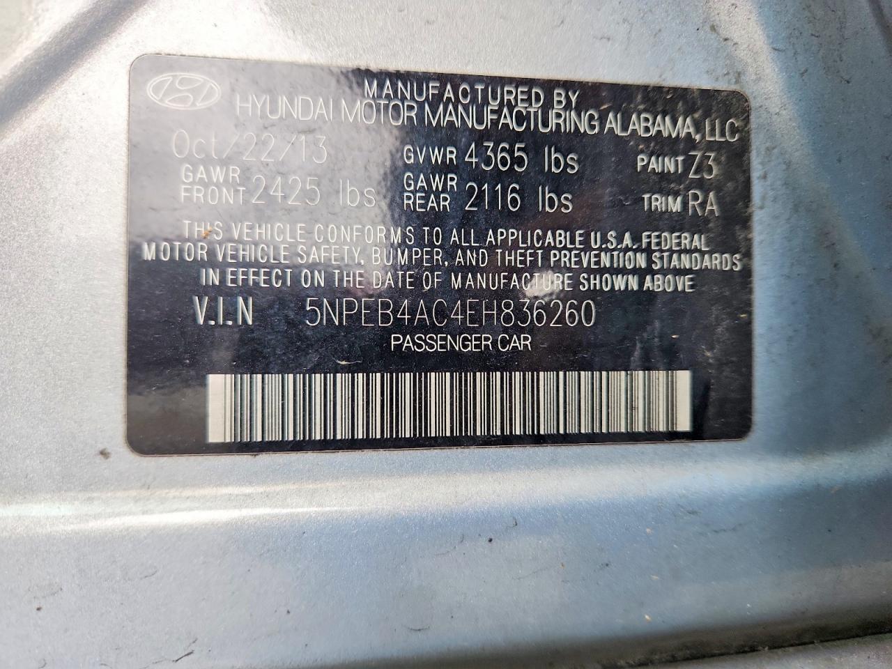 2014 HYUNDAI SONATA GLS photo 23