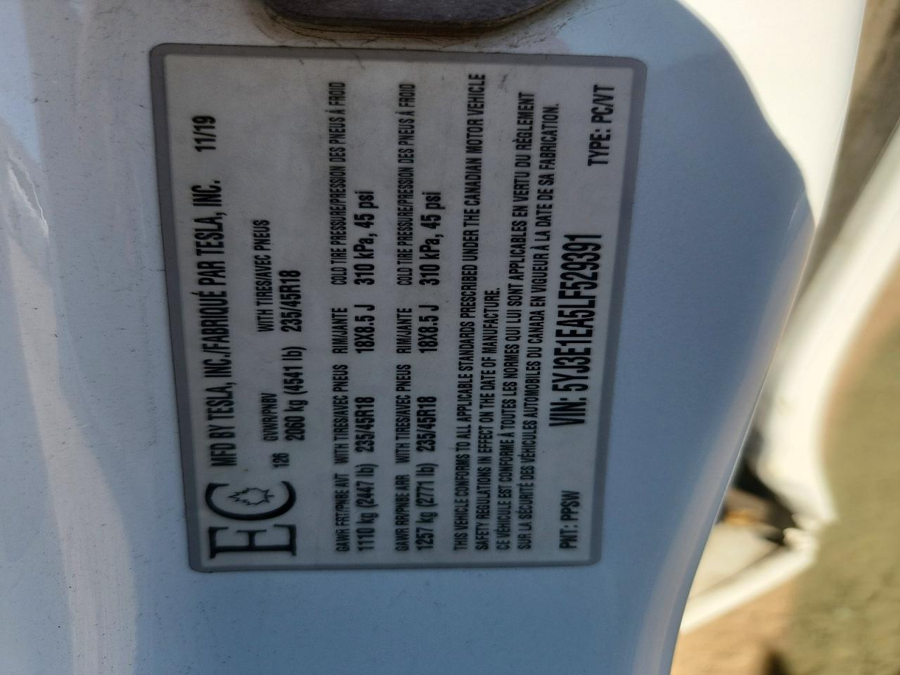 2020 TESLA MODEL 3 photo 23
