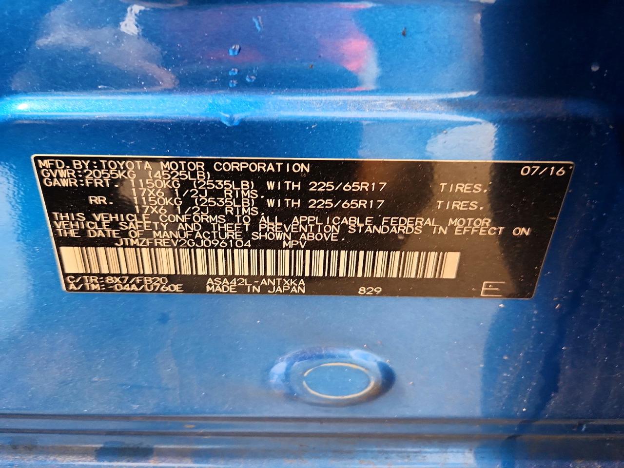 2016 TOYOTA RAV4 LE photo 25