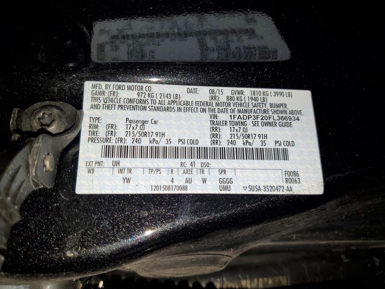 2015 FORD FOCUS SE photo 34
