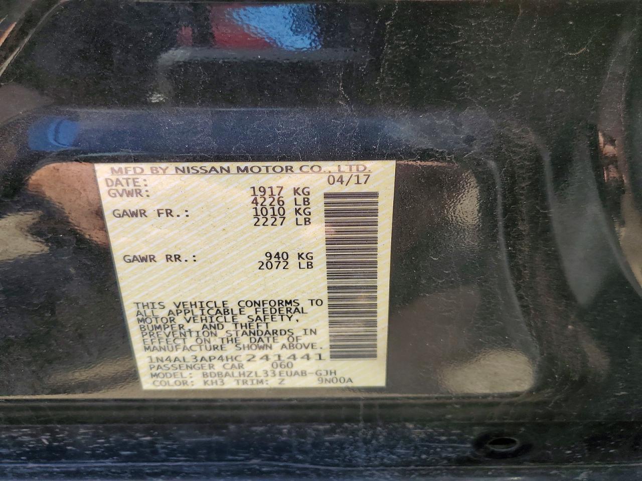 2017 NISSAN ALTIMA photo 23