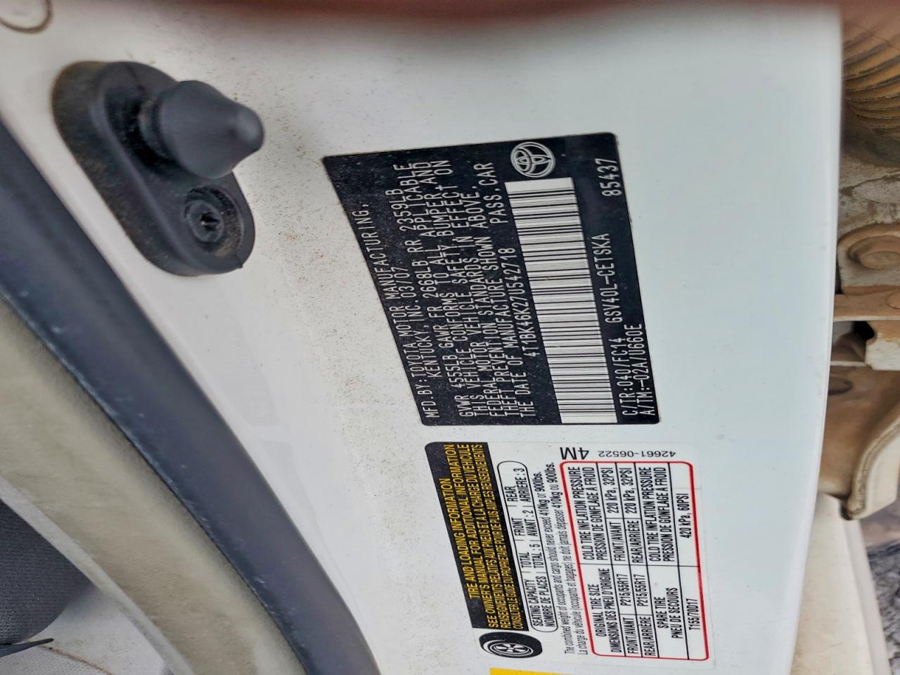 2007 TOYOTA CAMRY photo 23