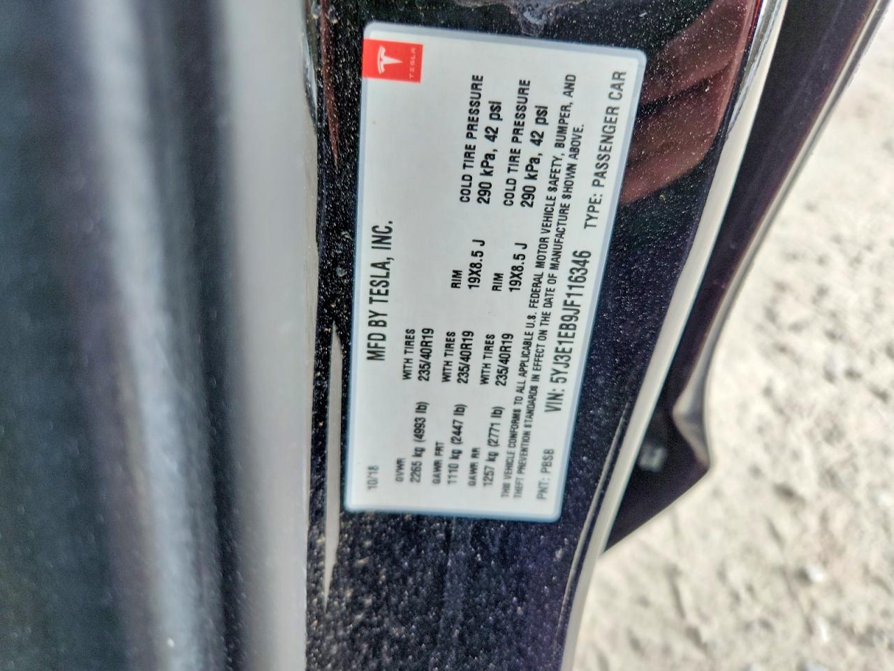 2018 TESLA MODEL 3 photo 12