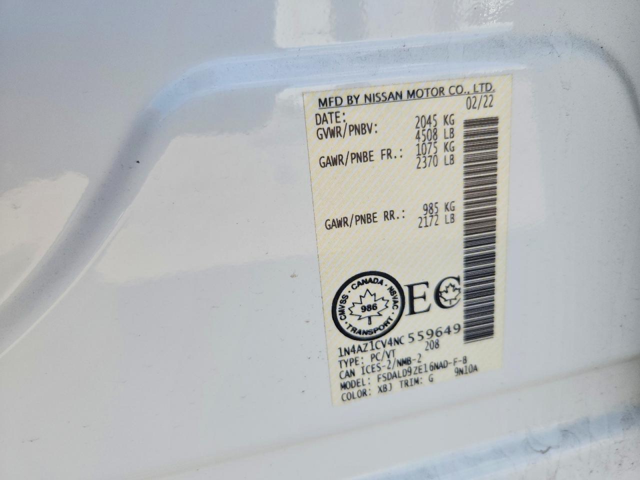 2022 NISSAN LEAF SV photo 23