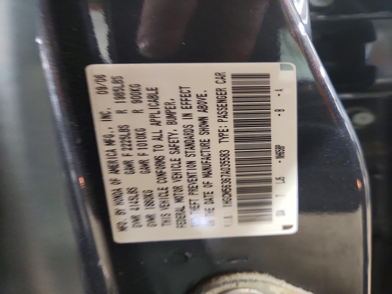 2007 HONDA ACCORD SE photo 23