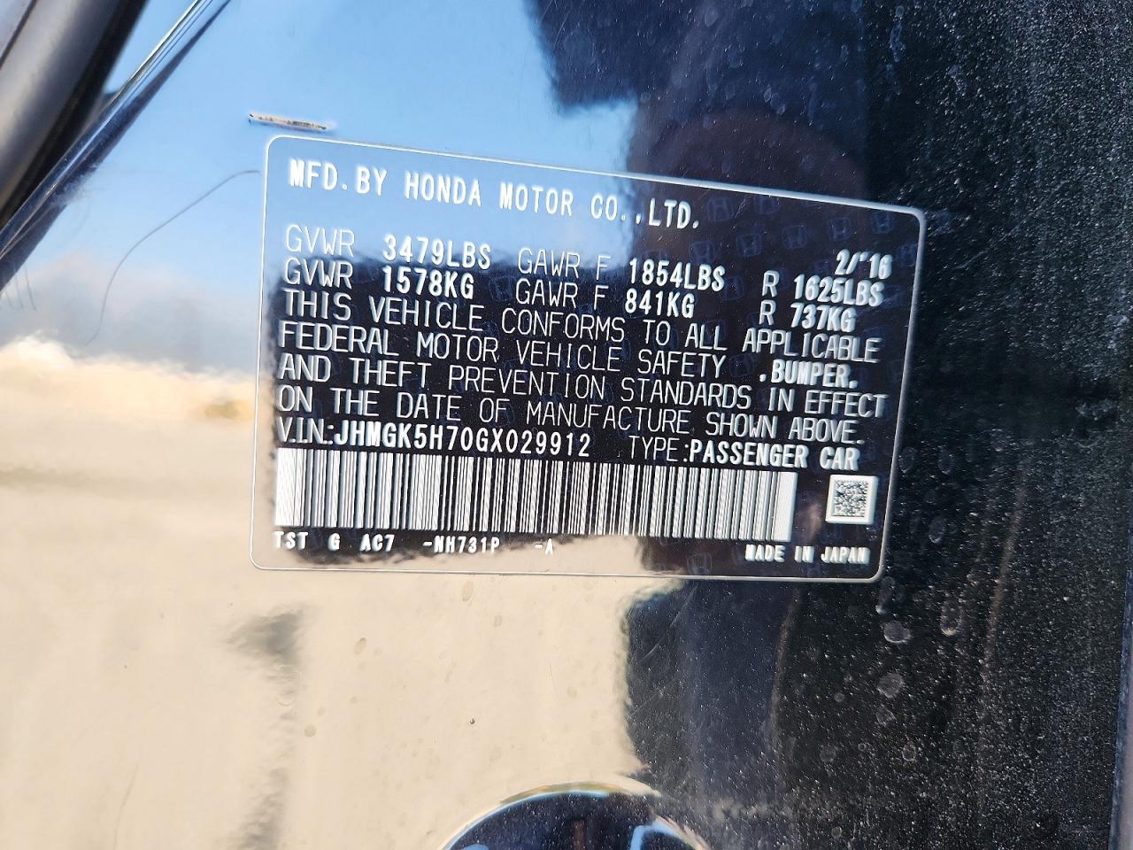 2016 HONDA FIT EX photo 23