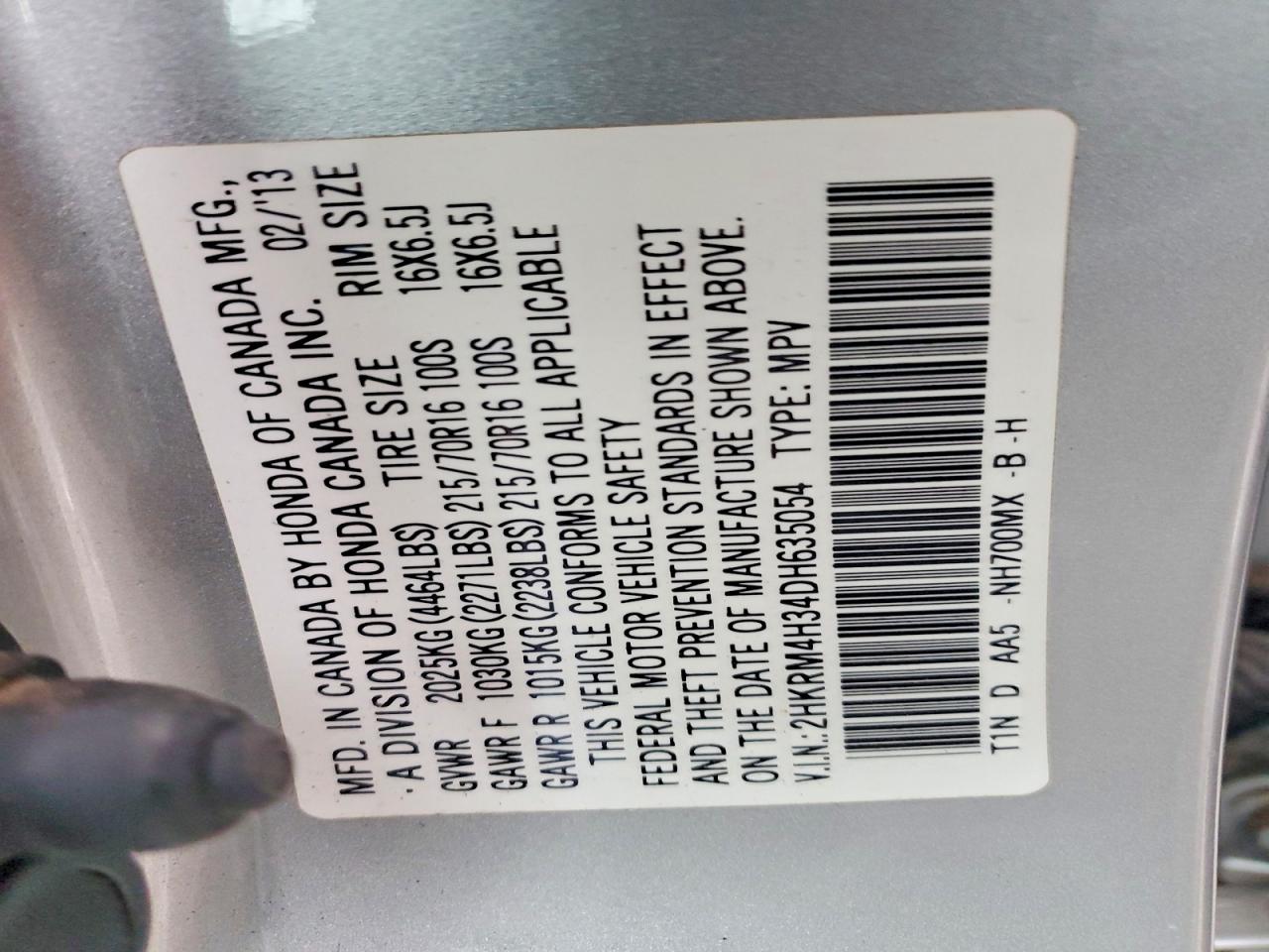 2013 HONDA CR-V LX photo 13