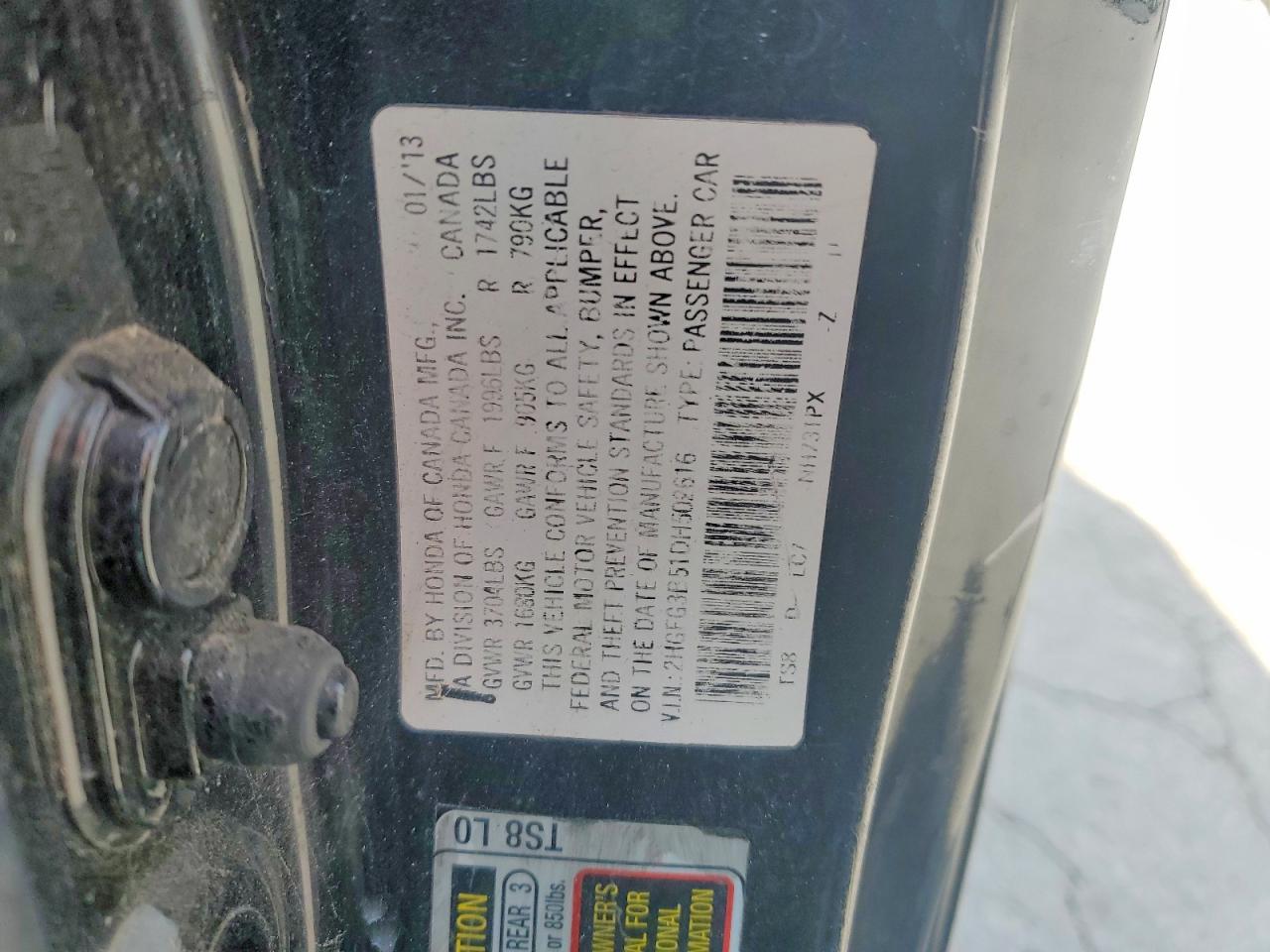 2013 HONDA CIVIC LX photo 12