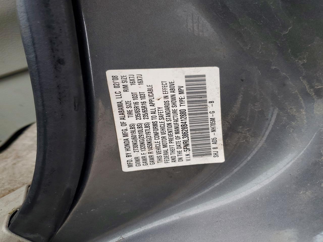 2008 HONDA ODYSSEY EXL photo 37
