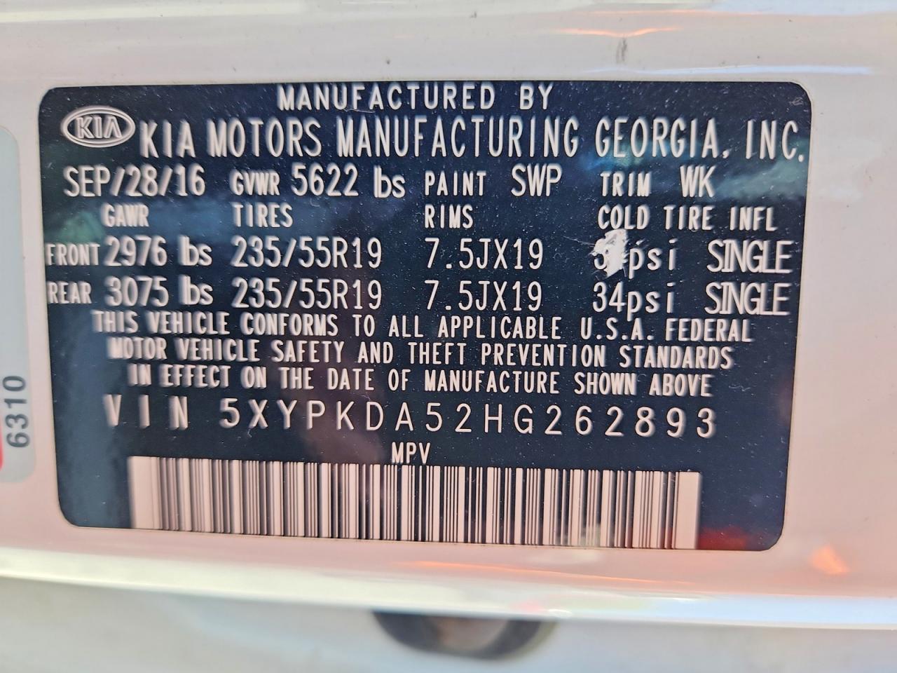 2017 KIA SORENTO SX V6 photo 25