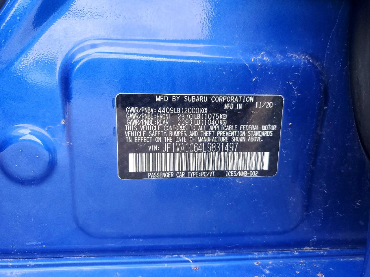 2020 SUBARU WRX PREMIUM photo 34
