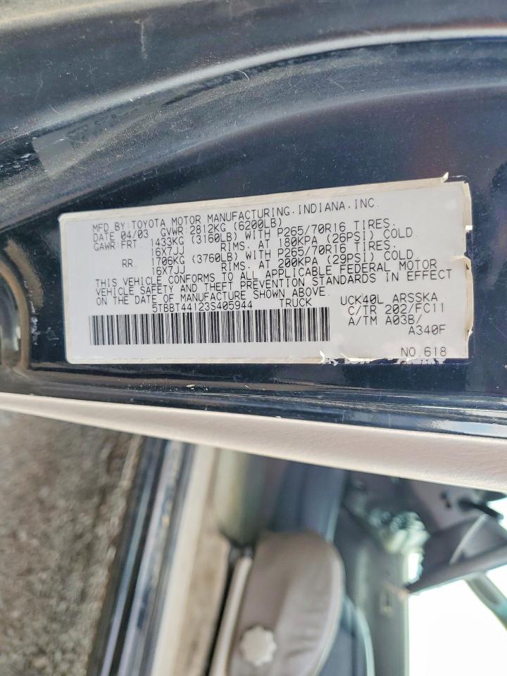 2003 TOYOTA TUNDRA ACCESS CAB SR5 photo 23
