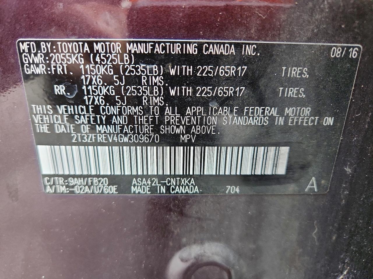 2016 TOYOTA RAV4 LE photo 37