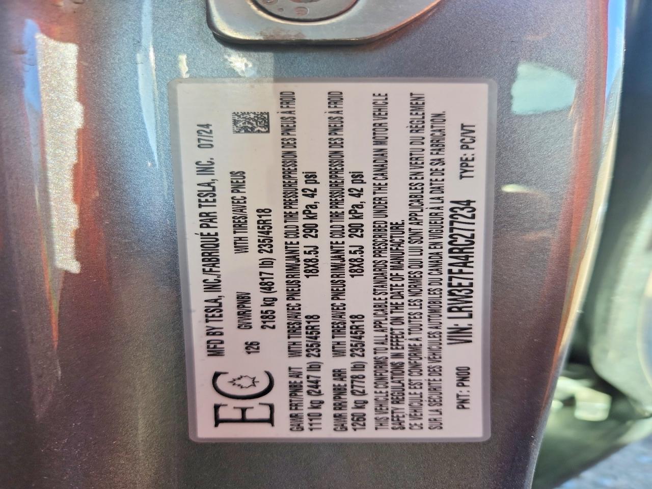 2024 TESLA MODEL 3 photo 34