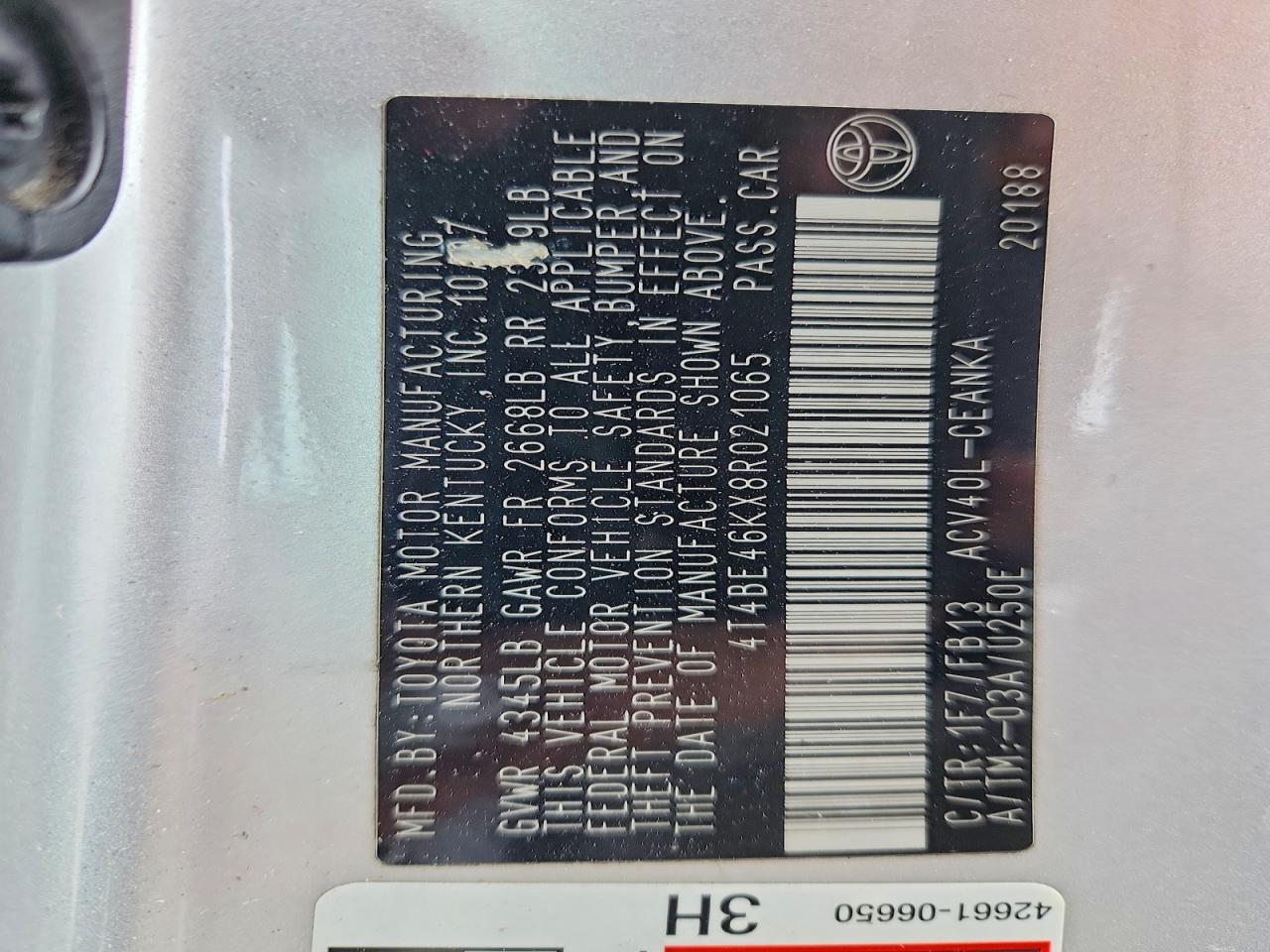 2008 TOYOTA CAMRY LE photo 34