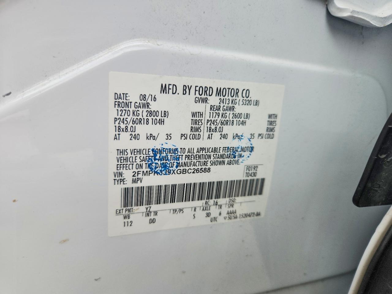 2016 FORD EDGE SEL photo 23