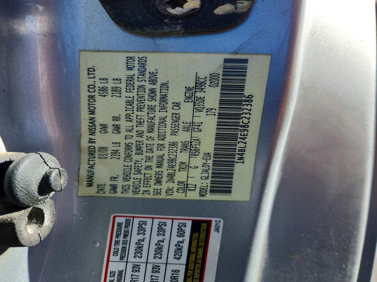 2008 NISSAN ALTIMA 3.5SE photo 34
