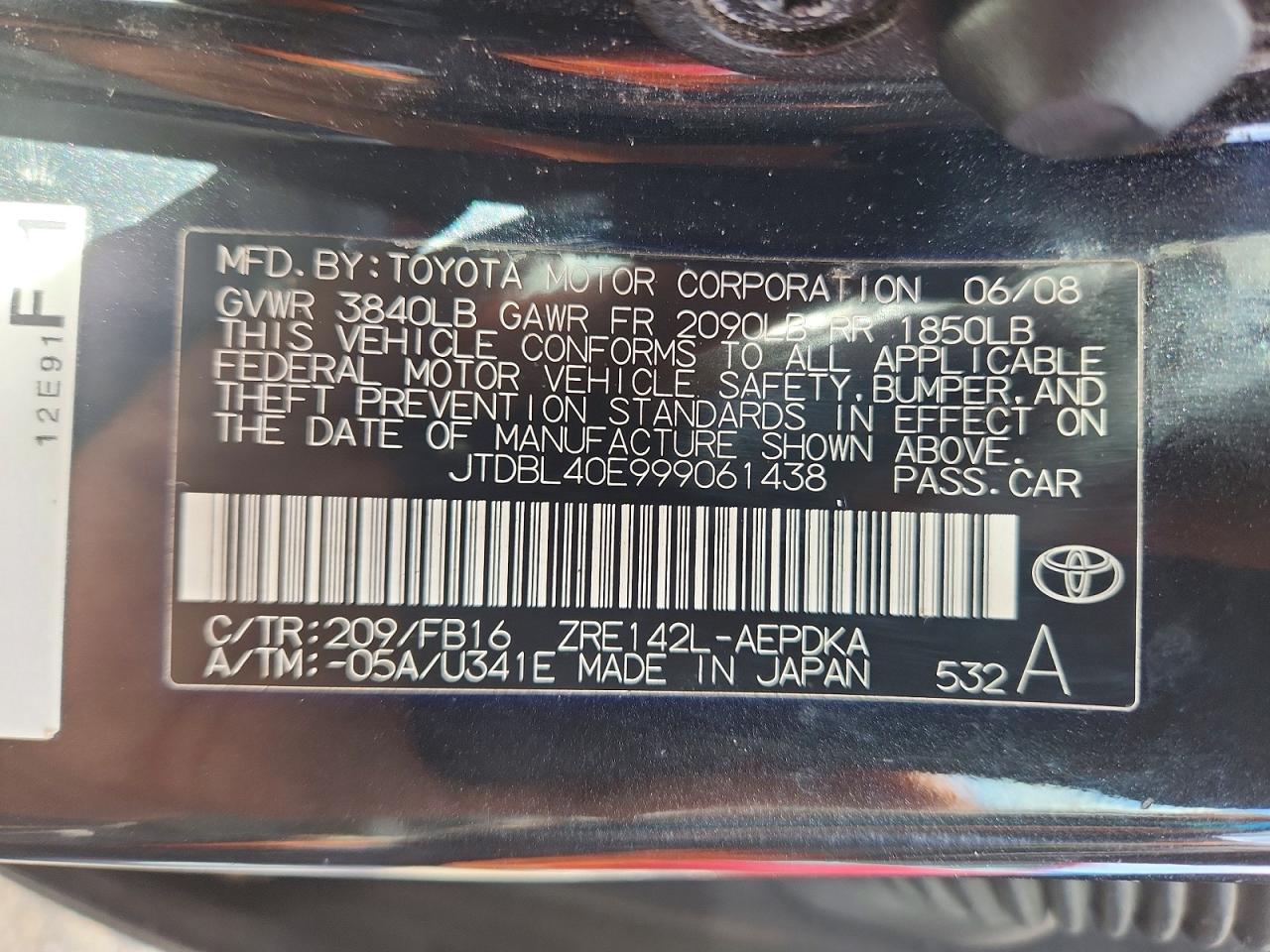 2009 TOYOTA COROLLA photo 23