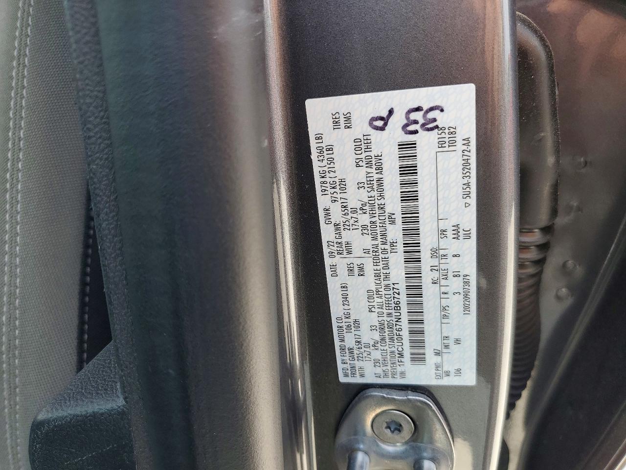 2022 FORD ESCAPE SEL photo 14