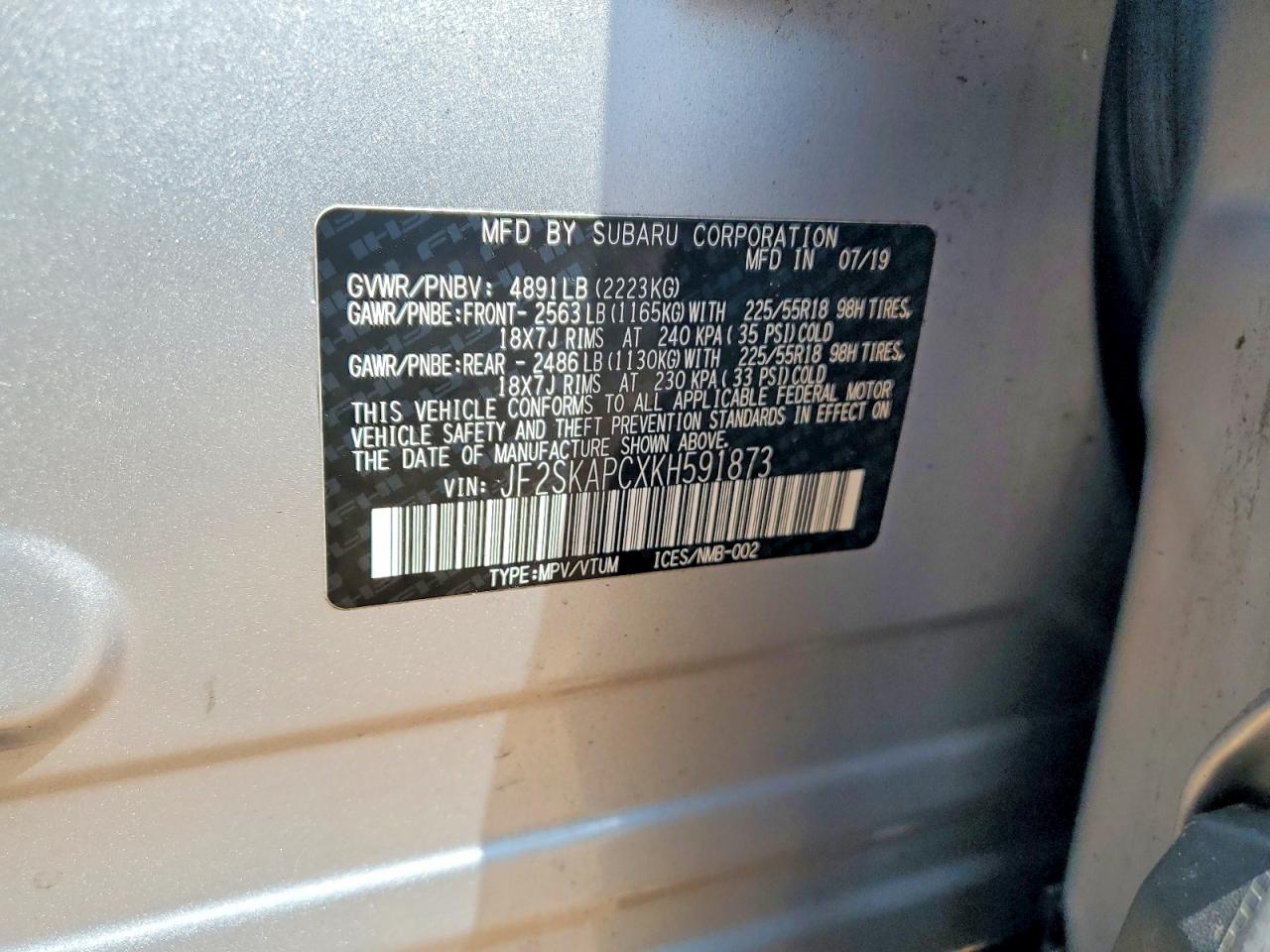 2019 SUBARU FORESTER SPORT photo 25