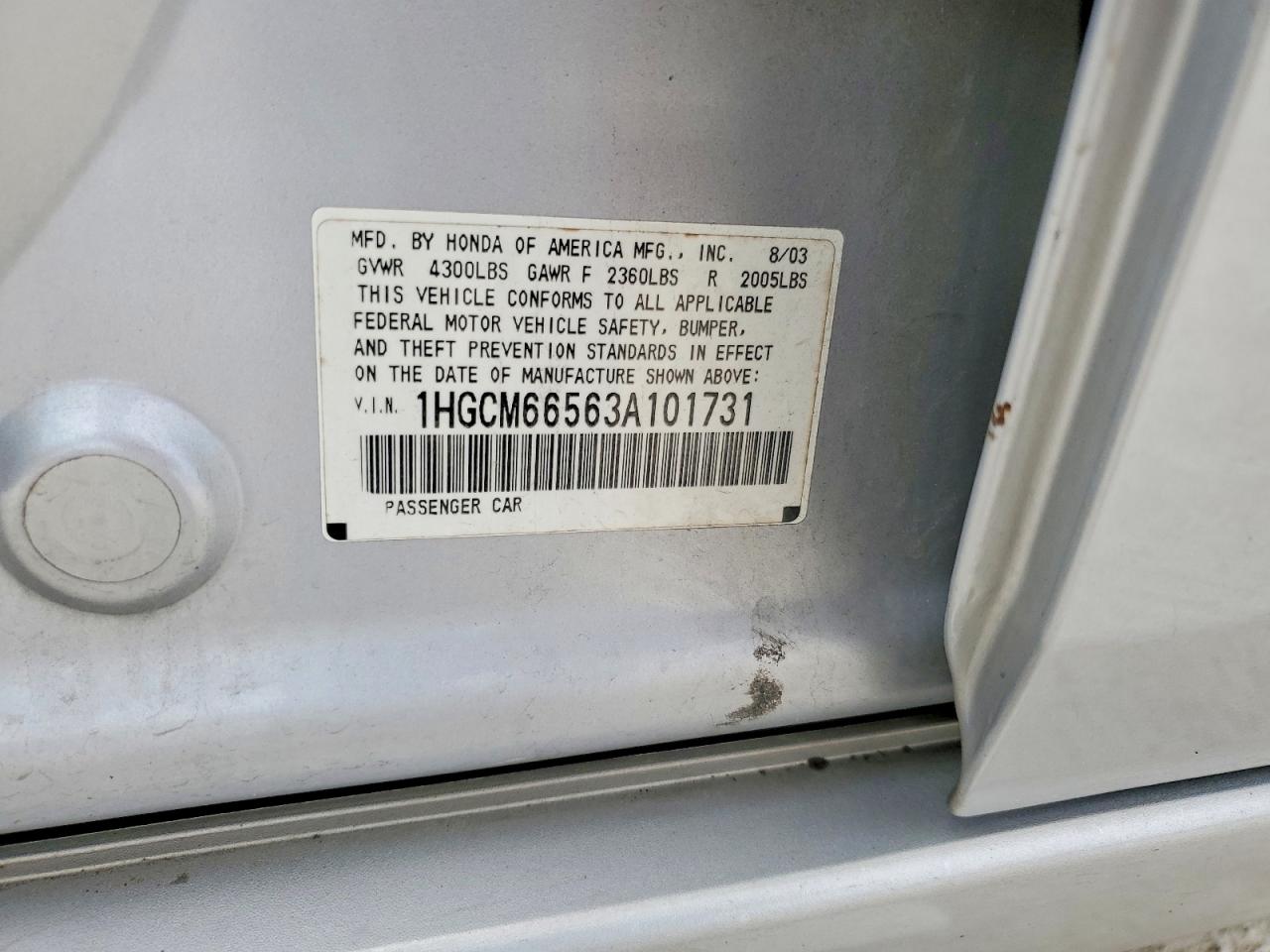 2003 HONDA ACCORD EX photo 23