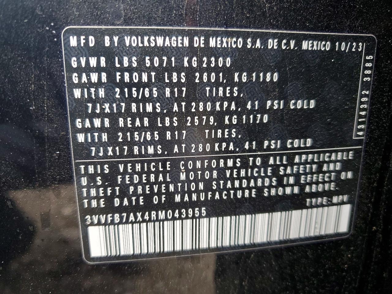 2024 VOLKSWAGEN TIGUAN S photo 34