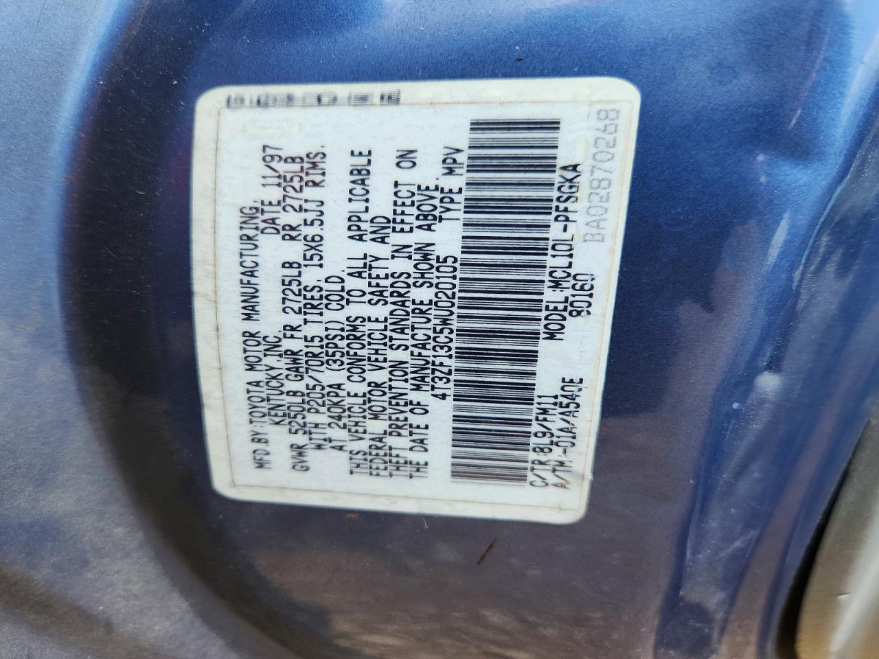1998 TOYOTA SIENNA XLE photo 27