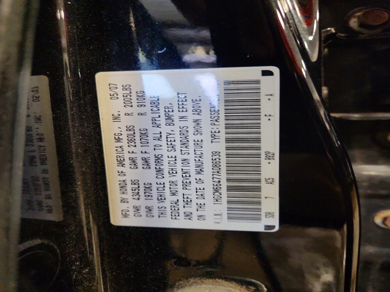 2007 HONDA ACCORD SE photo 37