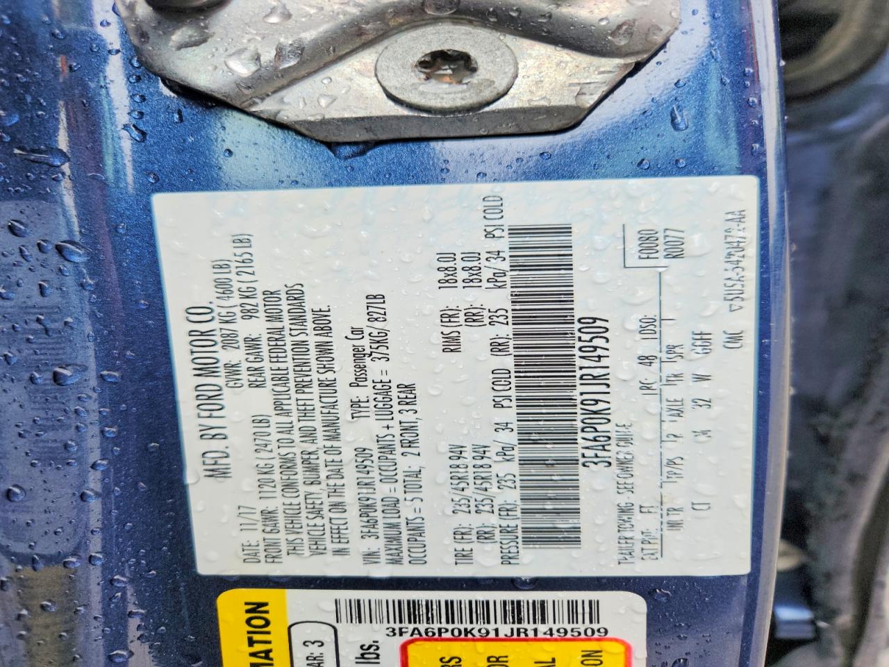 2018 FORD FUSION TITANIUM photo 23