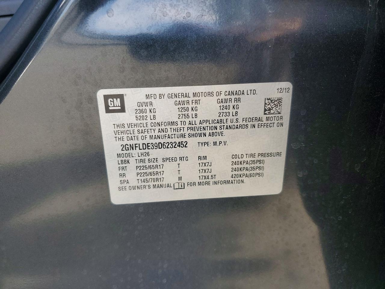 2013 CHEVROLET EQUINOX LT photo 12