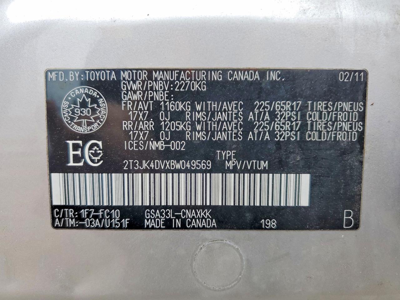 2011 TOYOTA RAV4 BASE photo 25