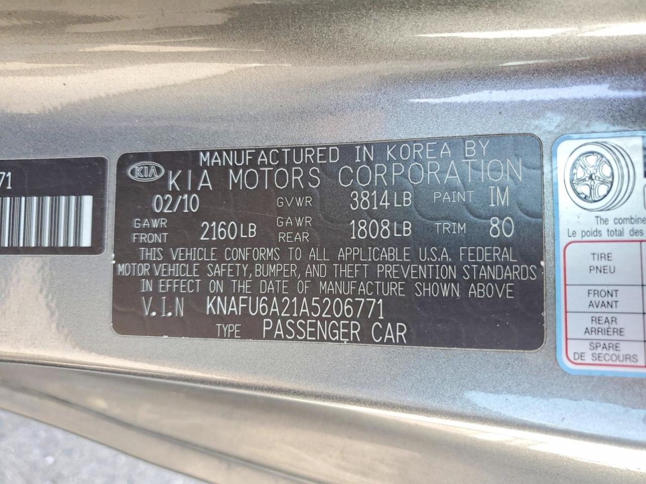 2010 KIA FORTE EX photo 23