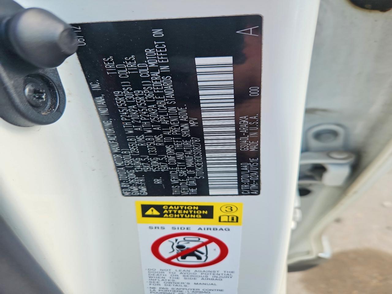 2012 TOYOTA HIGHLANDER LIMITED photo 37
