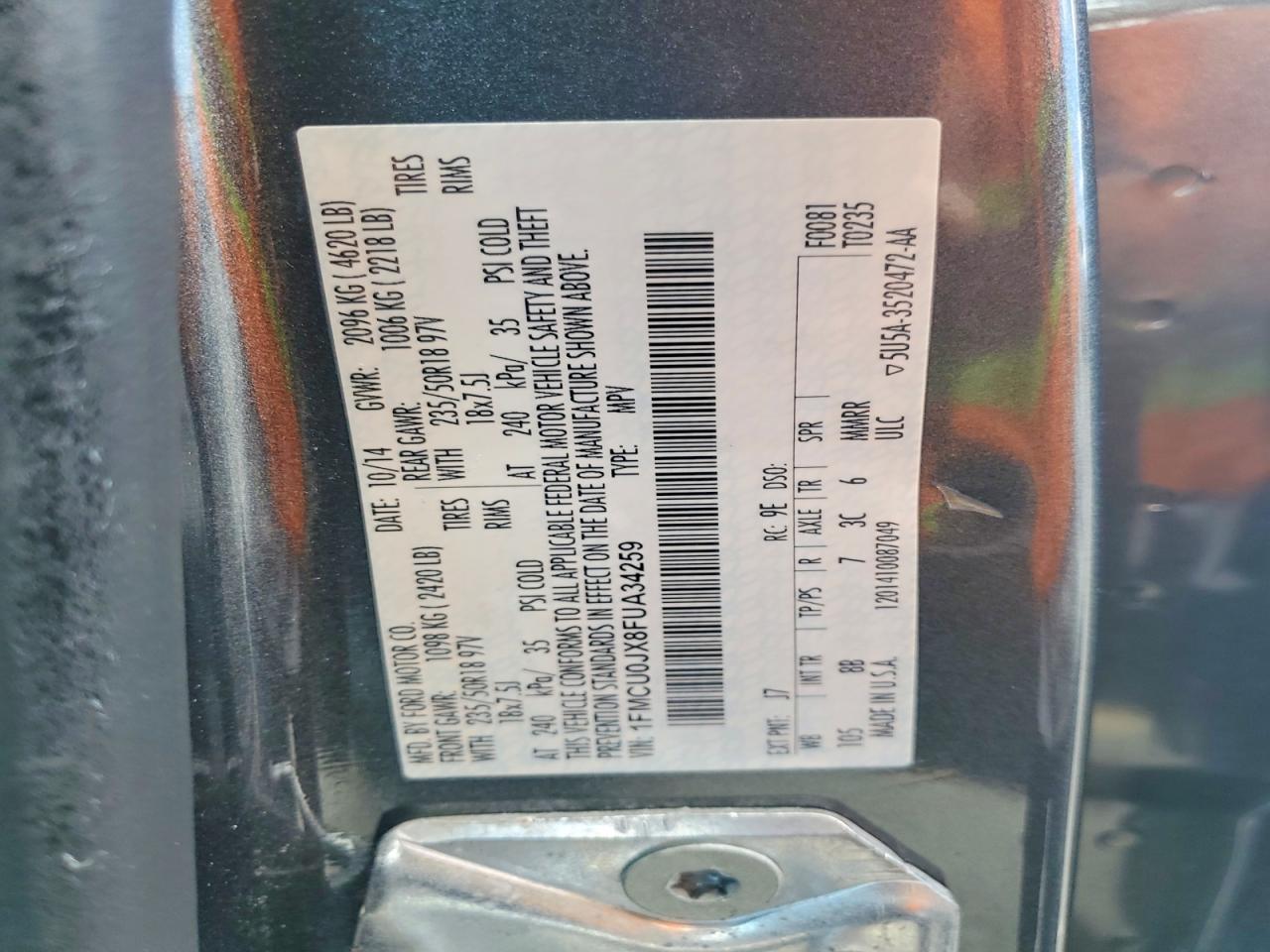 2015 FORD ESCAPE TITANIUM photo 14