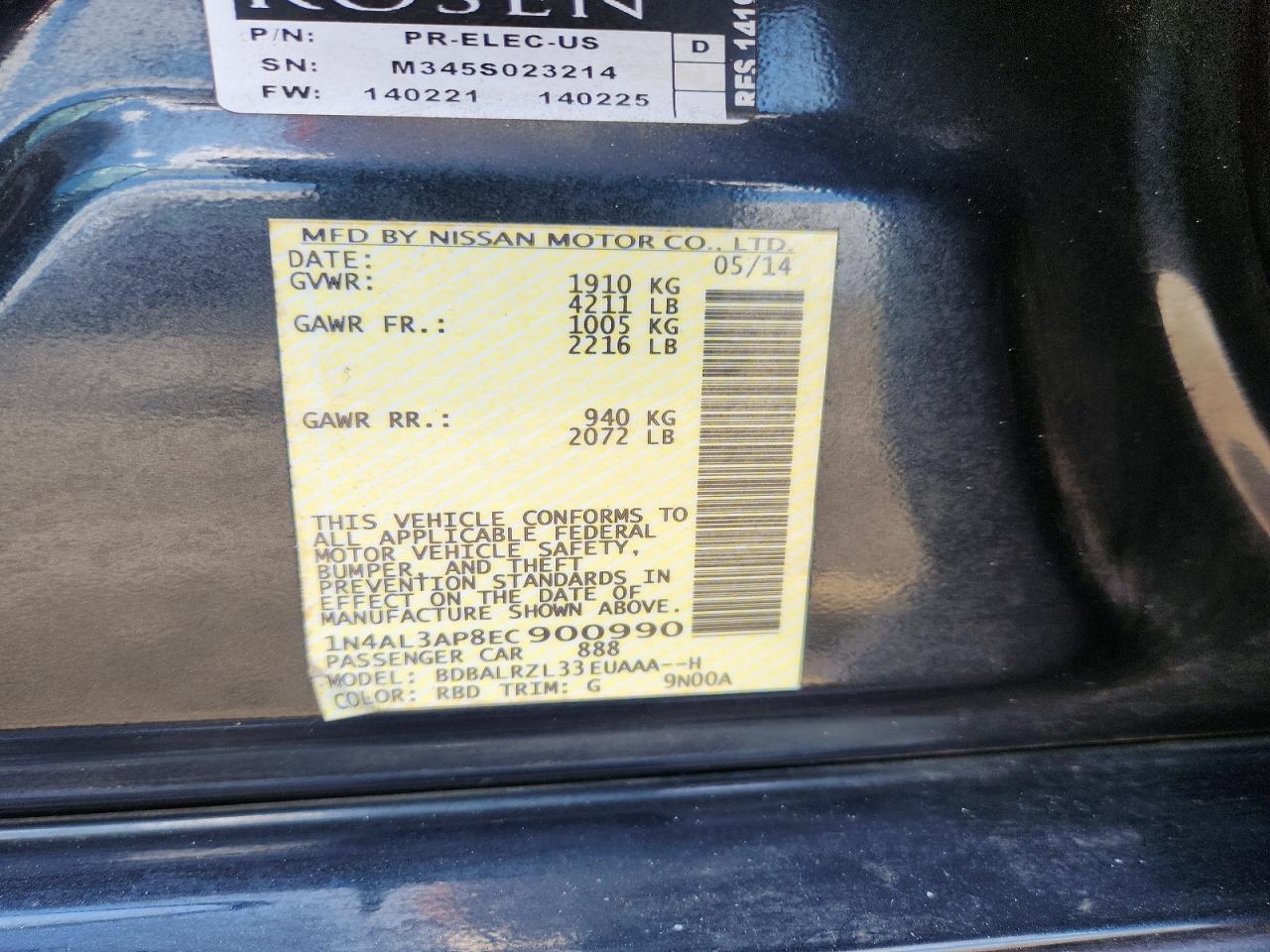 2014 NISSAN ALTIMA 2.5 S photo 34