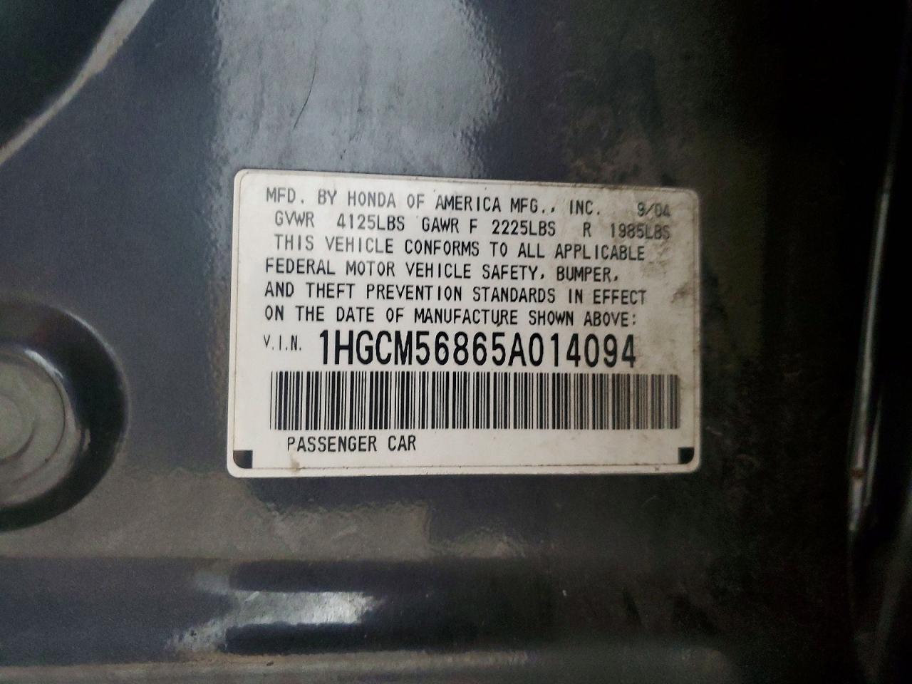 2005 HONDA ACCORD EX photo 23